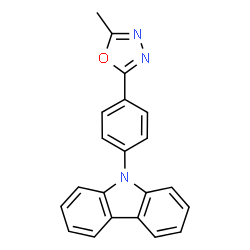 ChemSpider 2D Image | 9-[4-(5-Methyl-1,3,4-oxadiazol-2-yl)phenyl]-9H-carbazole | C21H15N3O