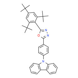 ChemSpider 2D Image | 9-(4-{5-[2,4,6-Tris(2-methyl-2-propanyl)phenyl]-1,3,4-oxadiazol-2-yl}phenyl)-9H-carbazole | C38H41N3O