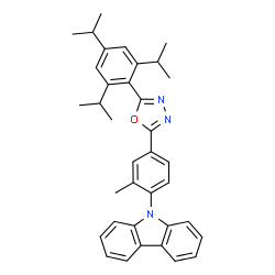 ChemSpider 2D Image | 9-{2-Methyl-4-[5-(2,4,6-triisopropylphenyl)-1,3,4-oxadiazol-2-yl]phenyl}-9H-carbazole | C36H37N3O