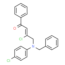 ChemSpider 2D Image | (2Z)-4-[Benzyl(4-chlorophenyl)amino]-3-chloro-1-phenyl-2-buten-1-one | C23H19Cl2NO