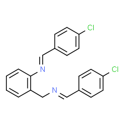 ChemSpider 2D Image | (E)-N-{2-[(E)-(4-Chlorobenzylidene)amino]benzyl}-1-(4-chlorophenyl)methanimine | C21H16Cl2N2