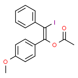 ChemSpider 2D Image | (Z)-2-Iodo-1-(4-methoxyphenyl)-2-phenylvinyl acetate | C17H15IO3