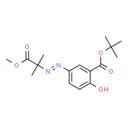 ChemSpider 2D Image | 2-Methyl-2-propanyl 2-hydroxy-5-[(E)-(1-methoxy-2-methyl-1-oxo-2-propanyl)diazenyl]benzoate | C16H22N2O5
