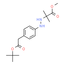 ChemSpider 2D Image | Methyl 2-methyl-2-[2-(4-{2-[(2-methyl-2-propanyl)oxy]-2-oxoethyl}phenyl)hydrazino]propanoate | C17H26N2O4