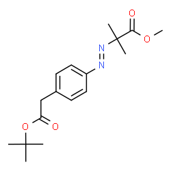 ChemSpider 2D Image | Methyl 2-methyl-2-[(E)-(4-{2-[(2-methyl-2-propanyl)oxy]-2-oxoethyl}phenyl)diazenyl]propanoate | C17H24N2O4