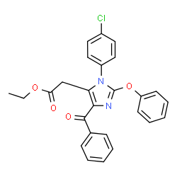 ChemSpider 2D Image | Ethyl [4-benzoyl-1-(4-chlorophenyl)-2-phenoxy-1H-imidazol-5-yl]acetate | C26H21ClN2O4