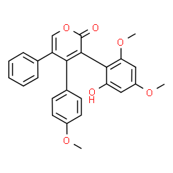 ChemSpider 2D Image | 3-(2-Hydroxy-4,6-dimethoxyphenyl)-4-(4-methoxyphenyl)-5-phenyl-2H-pyran-2-one | C26H22O6