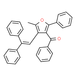ChemSpider 2D Image | [4-(2,2-Diphenylvinyl)-5-methyl-2-phenyl-3-furyl](phenyl)methanone | C32H24O2