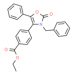 ChemSpider 2D Image | Ethyl 4-(3-benzyl-2-oxo-5-phenyl-2,3-dihydro-1,3-oxazol-4-yl)benzoate | C25H21NO4