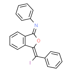 ChemSpider 2D Image | (1E,3E)-3-[Iodo(phenyl)methylene]-N-phenyl-2-benzofuran-1(3H)-imine | C21H14INO
