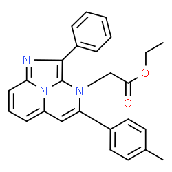 ChemSpider 2D Image | Ethyl [4-(4-methylphenyl)-2-phenyl-3H-1,3,8b-triazaacenaphthylen-3-yl]acetate | C26H23N3O2