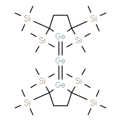 ChemSpider 2D Image | (Germanediylidenedi-2,2,5,5-germolanetetrayl-1-ylidene)octakis(trimethylsilane) | C32H80Ge3Si8