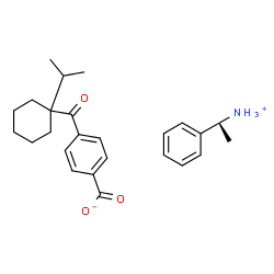 ChemSpider 2D Image | (1S)-1-Phenylethanaminium 4-[(1-isopropylcyclohexyl)carbonyl]benzoate | C25H33NO3