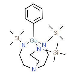 ChemSpider 2D Image | 1-Phenyl-2,8,9-tris(trimethylsilyl)-2,5,8,9-tetraaza-1-germabicyclo[3.3.3]undecane | C21H44GeN4Si3