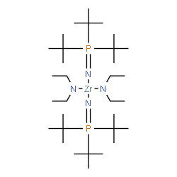 ChemSpider 2D Image | Zirconium(4+) diethylazanide [tris(2-methyl-2-propanyl)phosphoranylidene]azanide (1:2:2) | C32H74N4P2Zr