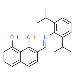ChemSpider 2D Image | 2-{(E)-[(2,6-Diisopropylphenyl)imino]methyl}-1,8-naphthalenediol | C23H25NO2
