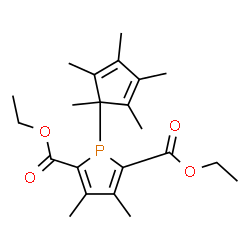 ChemSpider 2D Image | Diethyl 3,4-dimethyl-1-(1,2,3,4,5-pentamethyl-2,4-cyclopentadien-1-yl)-1H-phosphole-2,5-dicarboxylate | C22H31O4P