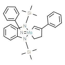 ChemSpider 2D Image | (2-Phenyl-1-butene-1,4-diyl-kappa~2~C~1~,C~4~){1,2-phenylenebis[(trimethylsilyl)azanido-kappaN]}(phenylimino)molybdenum | C28H37MoN3Si2