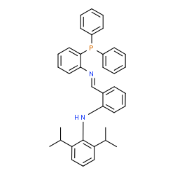 ChemSpider 2D Image | N-{2-[(E)-{[2-(Diphenylphosphino)phenyl]imino}methyl]phenyl}-2,6-diisopropylaniline | C37H37N2P