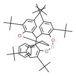 ChemSpider 2D Image | Benzyl{2,2',2''-methanetriyltris[4,6-bis(2-methyl-2-propanyl)phenolato-kappaO](3-)}titanium | C50H68O3Ti