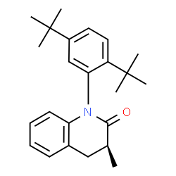 ChemSpider 2D Image | (3S)-1-[2,5-Bis(2-methyl-2-propanyl)phenyl]-3-methyl-3,4-dihydro-2(1H)-quinolinone | C24H31NO