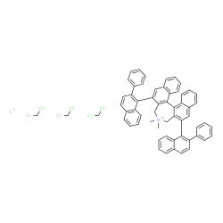 ChemSpider 2D Image | 4,4-Dimethyl-2,6-bis(2-phenyl-1-naphthyl)-4,5-dihydro-3H-dinaphtho[2,1-c:1',2'-e]azepinium iodide - dichloromethane (1:1:3) | C59H48Cl6IN