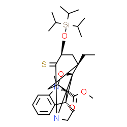 ChemSpider 2D Image | Methyl (2beta,3beta,7beta)-1-methyl-8-thioxo-7-[(triisopropylsilyl)oxy]-3,19-epoxyaspidospermidine-3-carboxylate | C31H46N2O4SSi