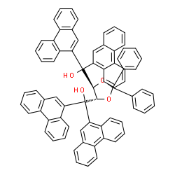 ChemSpider 2D Image | [(4S,5S)-2,2-Diphenyl-1,3-dioxolane-4,5-diyl]bis(di-9-phenanthrylmethanol) | C73H50O4