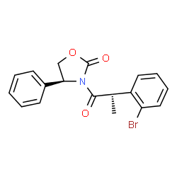 ChemSpider 2D Image | (4S)-3-[(2S)-2-(2-Bromophenyl)propanoyl]-4-phenyl-1,3-oxazolidin-2-one | C18H16BrNO3