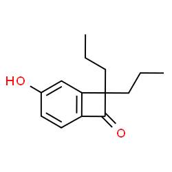 ChemSpider 2D Image | 3-Hydroxy-8,8-dipropylbicyclo[4.2.0]octa-1,3,5-trien-7-one | C14H18O2