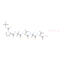 ChemSpider 2D Image | Methyl 1-{[(2-methyl-2-propanyl)oxy]carbonyl}-L-prolyl-2-methylalanyl-D-valyl-2-methylalanyl-D-valinate dihydrate | C29H55N5O10