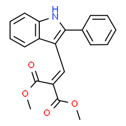 ChemSpider 2D Image | Dimethyl [(2-phenyl-1H-indol-3-yl)methylene]malonate | C20H17NO4
