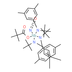 ChemSpider 2D Image | Niobium(5+) (3,5-dimethylphenyl)(2-methyl-2-propanyl)azanide 2,2-dimethylpropanoate (oxomethylene)azanide (1:3:1:1) | C42H63N4NbO3
