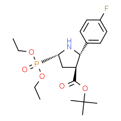 ChemSpider 2D Image | 2-Methyl-2-propanyl (2S,3S,5S)-5-(diethoxyphosphoryl)-2-(4-fluorophenyl)-3-pyrrolidinecarboxylate | C19H29FNO5P