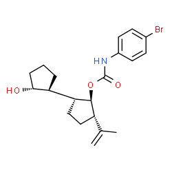 ChemSpider 2D Image | (1R,1'S,2R,2'R,3S)-2'-Hydroxy-3-isopropenyl-1,1'-bi(cyclopentyl)-2-yl (4-bromophenyl)carbamate | C20H26BrNO3