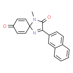 ChemSpider 2D Image | 1-Methyl-3-(2-naphthyl)-1,4-diazaspiro[4.5]deca-3,6,9-triene-2,8-dione | C19H14N2O2