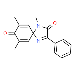 ChemSpider 2D Image | 1,7,9-Trimethyl-3-phenyl-1,4-diazaspiro[4.5]deca-3,6,9-triene-2,8-dione | C17H16N2O2