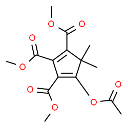 ChemSpider 2D Image | Trimethyl 4-acetoxy-5,5-dimethyl-1,3-cyclopentadiene-1,2,3-tricarboxylate | C15H18O8
