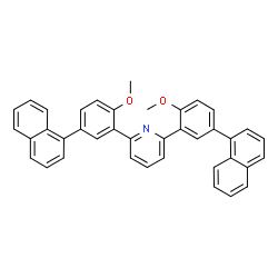 ChemSpider 2D Image | 2,6-Bis[2-methoxy-5-(1-naphthyl)phenyl]pyridine | C39H29NO2