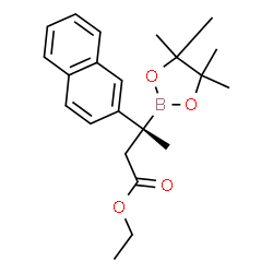 ChemSpider 2D Image | Ethyl (3S)-3-(2-naphthyl)-3-(4,4,5,5-tetramethyl-1,3,2-dioxaborolan-2-yl)butanoate | C22H29BO4