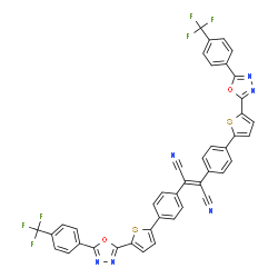 ChemSpider 2D Image | (2E)-2,3-Bis[4-(5-{5-[4-(trifluoromethyl)phenyl]-1,3,4-oxadiazol-2-yl}-2-thienyl)phenyl]-2-butenedinitrile | C42H20F6N6O2S2