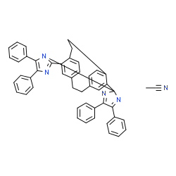 ChemSpider 2D Image | Acetonitrile - 4',5',6,7-tetraphenylspiro[5,8-diazapentacyclo[10.8.2.0~3,18~.0~4,8~.0~10,15~]docosa-1(20),2,4,6,10,12,14,18-octaene-9,2'-imidazole] (1:1) | C48H37N5