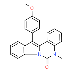 ChemSpider 2D Image | 12-(4-Methoxyphenyl)-5-methylindolo[1,2-c]quinazolin-6(5H)-one | C23H18N2O2