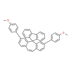 ChemSpider 2D Image | 3,7-Bis(4-methoxyphenyl)spiro[dibenzo[a,d][7]annulene-5,9'-fluorene] | C41H30O2