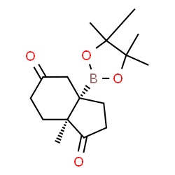 ChemSpider 2D Image | (3aR,7aS)-7a-Methyl-3a-(4,4,5,5-tetramethyl-1,3,2-dioxaborolan-2-yl)hexahydro-1H-indene-1,5(4H)-dione | C16H25BO4