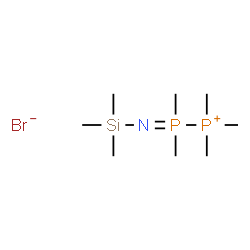 ChemSpider 2D Image | 1,1,1,2,2-Pentamethyl-2-[(trimethylsilyl)imino]-2lambda~5~-diphosphanium bromide | C8H24BrNP2Si