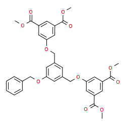 ChemSpider 2D Image | Tetramethyl 5,5'-{[5-(benzyloxy)-1,3-phenylene]bis(methyleneoxy)}diisophthalate | C35H32O11