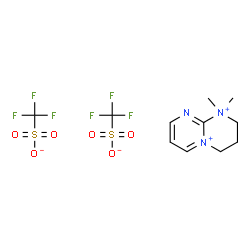 ChemSpider 2D Image | 1,1-Dimethyl-1,2,3,4-tetrahydropyrimido[1,2-a]pyrimidine-1,5-diium bis(trifluoromethanesulfonate) | C11H15F6N3O6S2