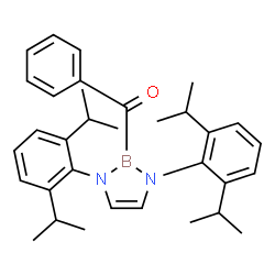 ChemSpider 2D Image | [1,3-Bis(2,6-diisopropylphenyl)-1,3-dihydro-2H-1,3,2-diazaborol-2-yl](phenyl)methanone | C33H41BN2O