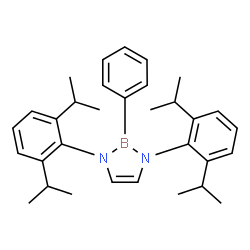 ChemSpider 2D Image | 1,3-Bis(2,6-diisopropylphenyl)-2-phenyl-2,3-dihydro-1H-1,3,2-diazaborole | C32H41BN2